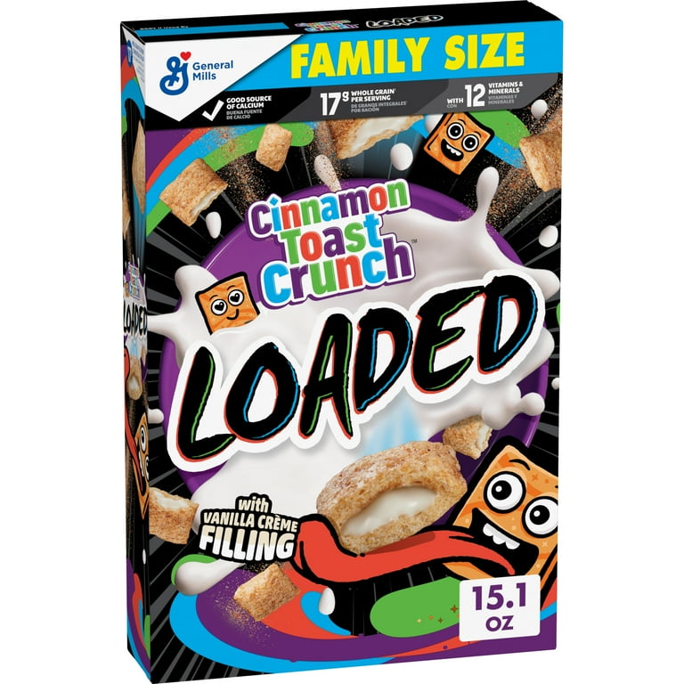 Cinnamon Toast Crunch Loaded Cereal, Made with Whole Grain, Family 