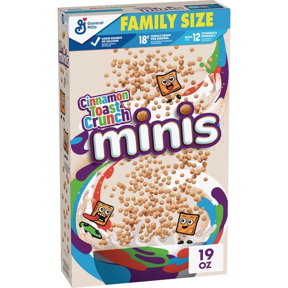 Cinnamon Toast Crunch Minis Breakfast Cereal, Family Size, 19 OZ