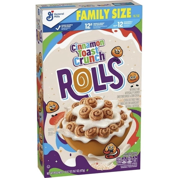 Cinnamon Toast Crunch Rolls Breakfast Cereal, 16.7 OZ (Pack 4)