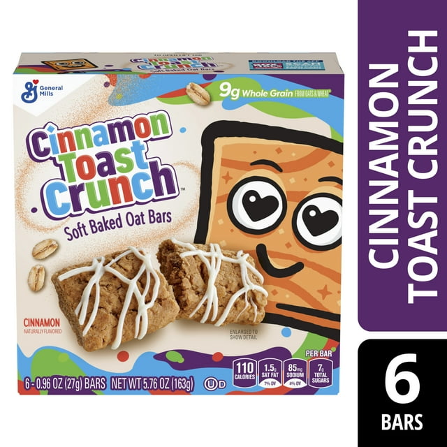 Cinnamon Toast Crunch Soft Baked Oat Bars, Snack Bars, 6 ct, 5.76 oz