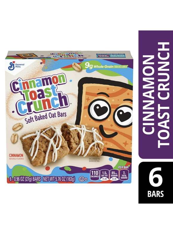 Cinnamon Toast Crunch Soft Baked Oat Bars, Snack Bars, 6 ct, 5.76 oz