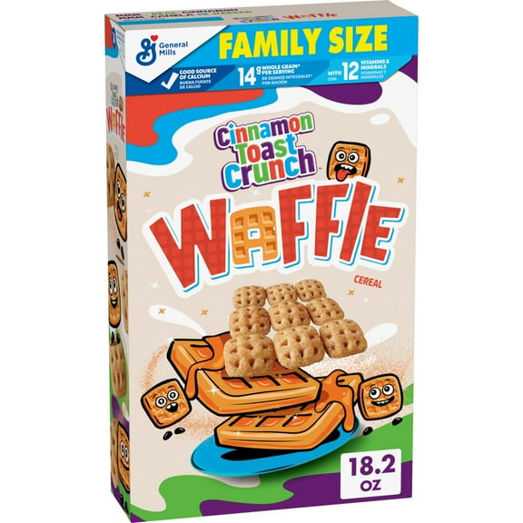 Cinnamon Toast Crunch Waffle Breakfast Cereal, Family Size, 18.2 oz