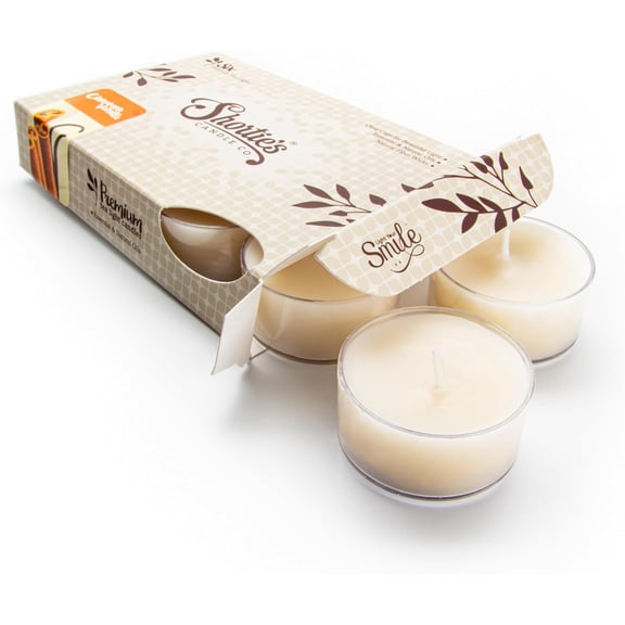 Cinnamon Vanilla Premium Tealight Candles - Highly Scented with Natural Oils - 6 Beige Tea Lights - Beautiful Candlelight - Made in The USA - Bakery & Food Collection