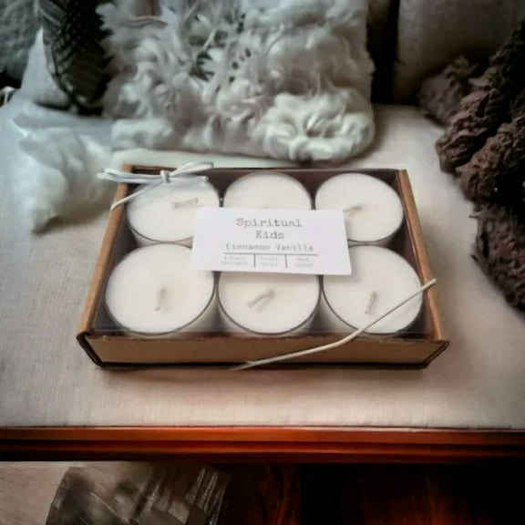 Cinnamon Vanilla Soy Tealights 6 Count Hand Poured W/ Essential Oils