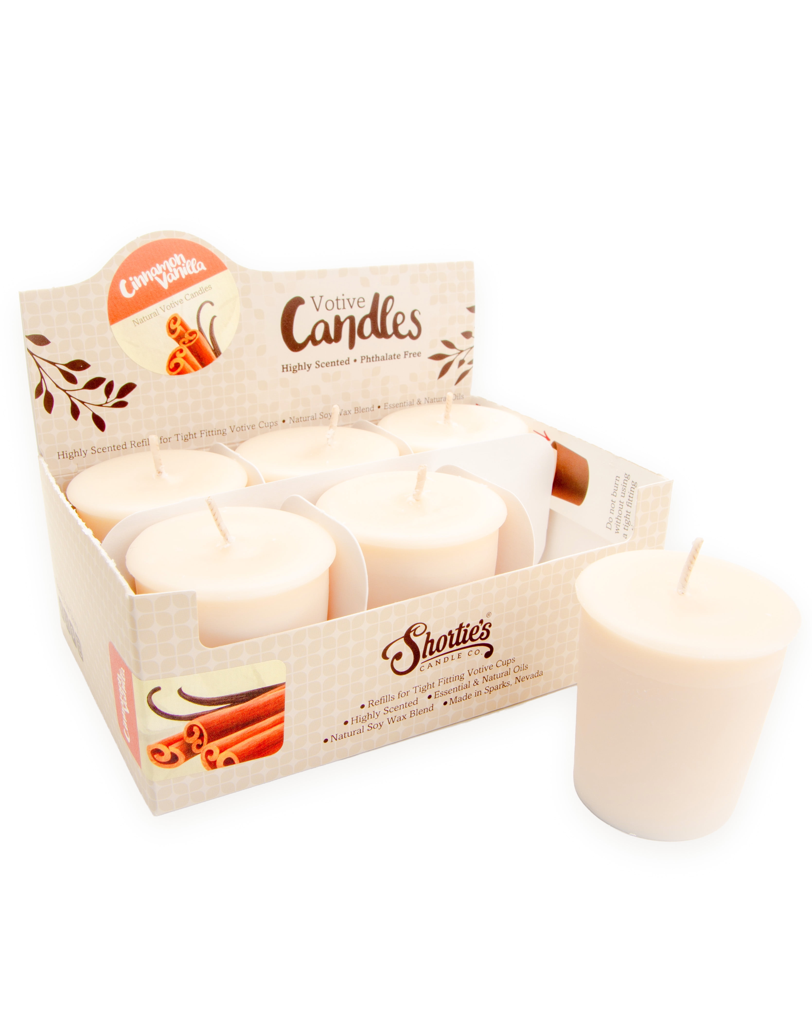 Cinnamon Vanilla Soy Votive Candles - Scented with Natural Fragrance ...
