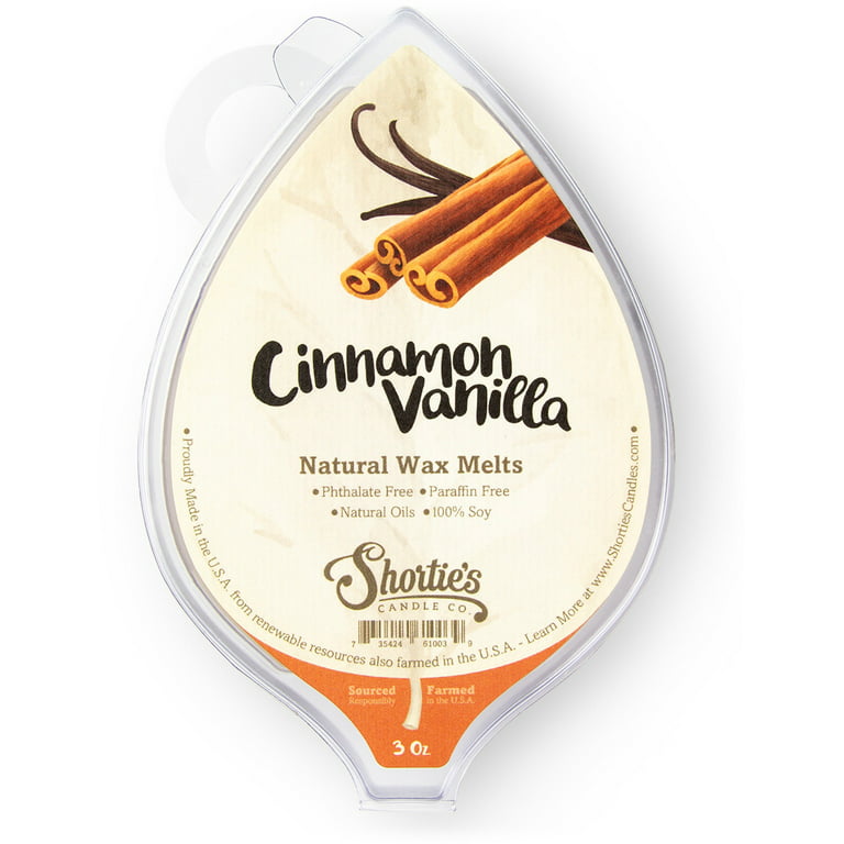 Cinnamon Vanilla Soy Wax Melts - All Natural + Phthalate Free + Natural  Oils - Shortie's Candle Company