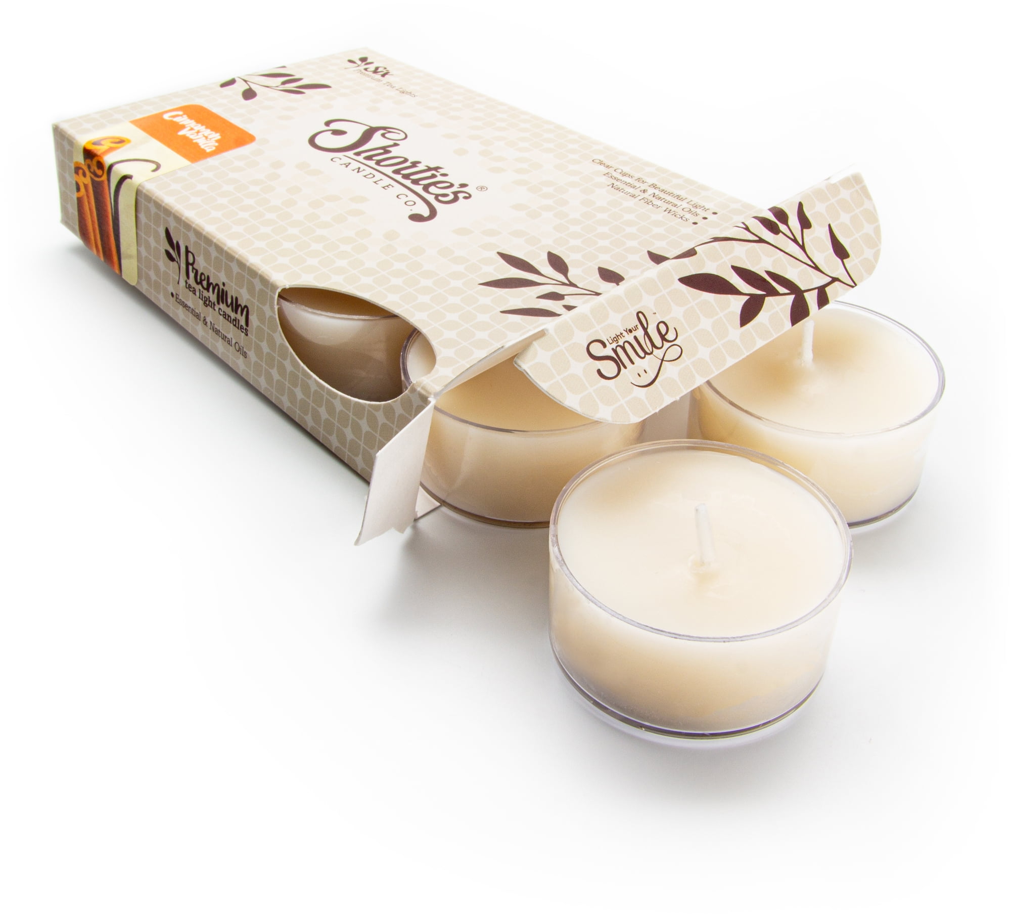 Cinnamon Vanilla Tealight Candles 6 Beige Premium Scented Tea Lights