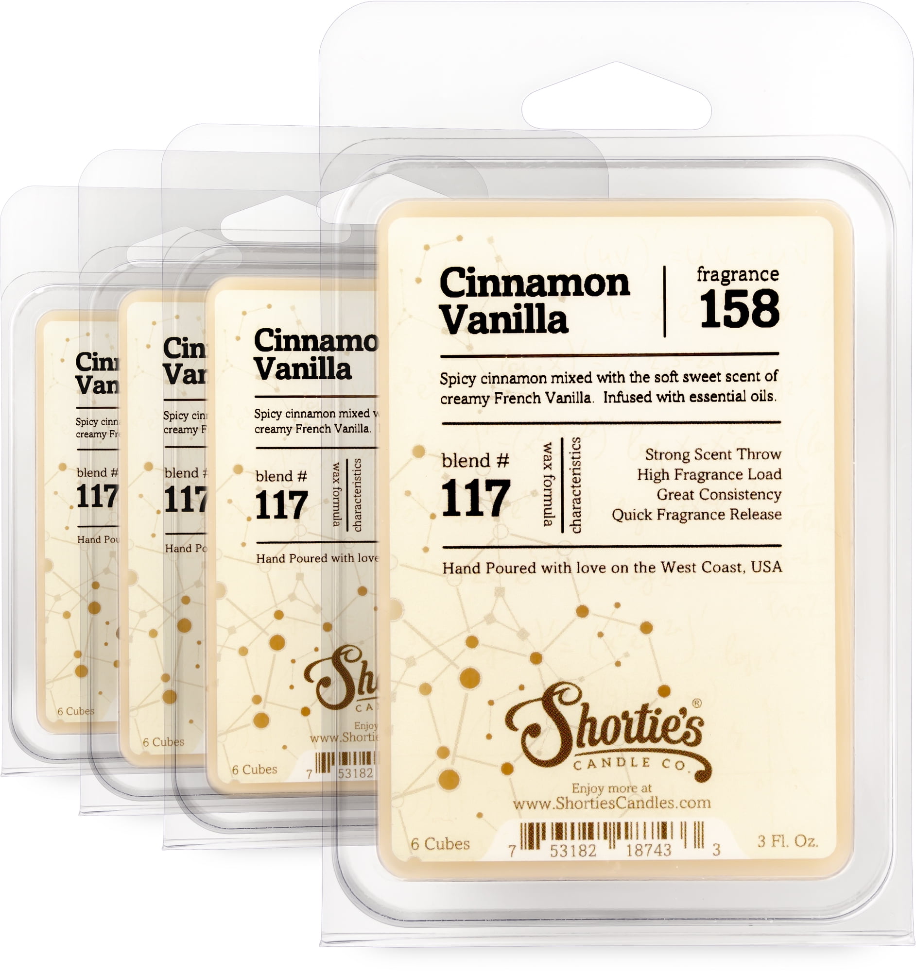 Cinnamon Vanilla Wax Melts Bulk Pack Highly Scented + Natural Oils