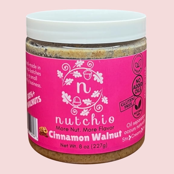 Nutchio Cinnamon Walnut Butter, Clean-Ingredients, 8 oz