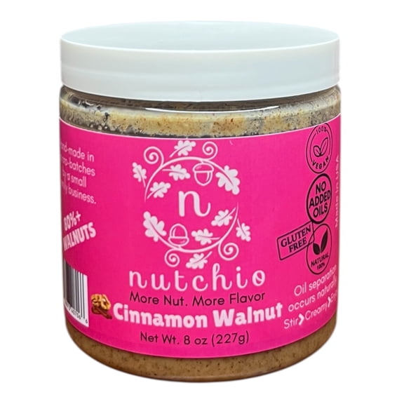 Nutchio Cinnamon Walnut Butter, Clean-Ingredients, 8 oz
