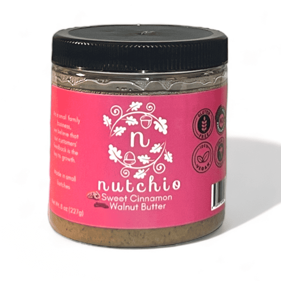 Nutchio Sweet Cinnamon Walnut Butter, Clean-Ingredients, 8 oz