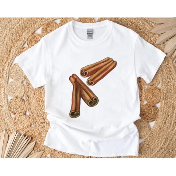 Cinnamon Watercolor T-Shirt , Hoodie , Sweatshirt Soft Artistic Spice Graphic for Nature Fans, for men & women, up to size 5XL