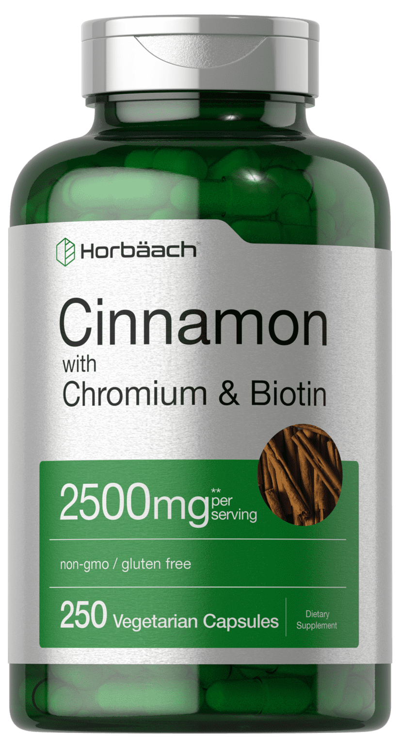 Horbaach Cinnamon with Chromium & Biotin, 250 Vegetarian Capsules
