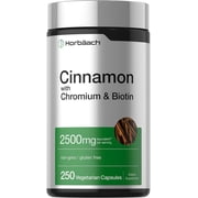 Cinnamon with Chromium & Biotin | 250 Vegetarian Capsules | by Horbaach
