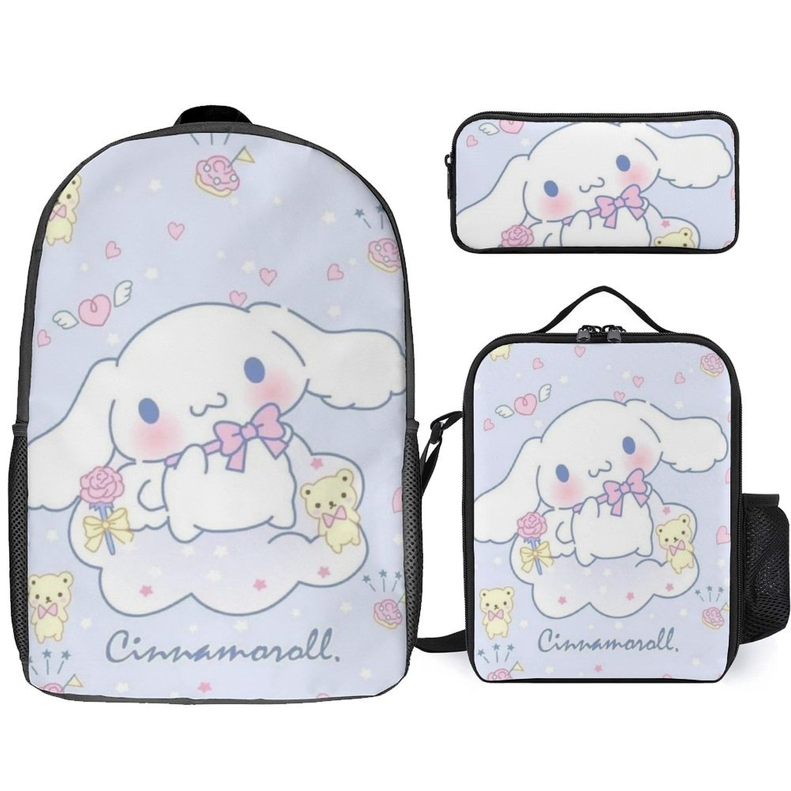 Showudesigns Kids School Backpack Set - 17" Backpack, Lunch Bag & Pencil Case (Fire Soccer Design)