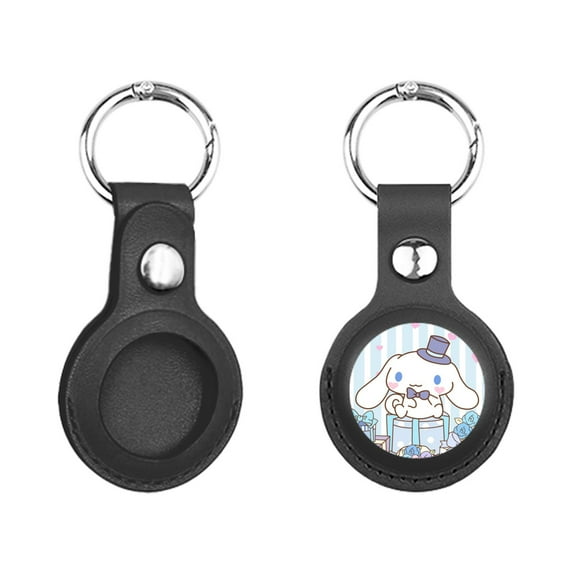 Cinnamoroll Air Tag Keychain for Apple Airtags Holder, Protective Leather Case Tracker Case with Airtag Keychain, Compatible with New AirTag Dog Collar