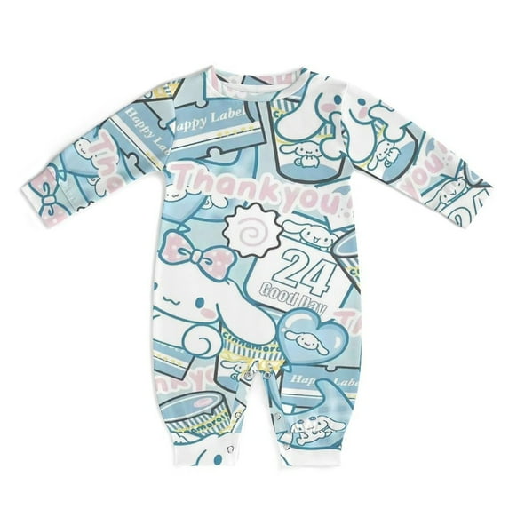 Cinnamoroll Baby Footless Rompers, Long Sleeve Baby Onesie Jumpsuit for Boys Girls
