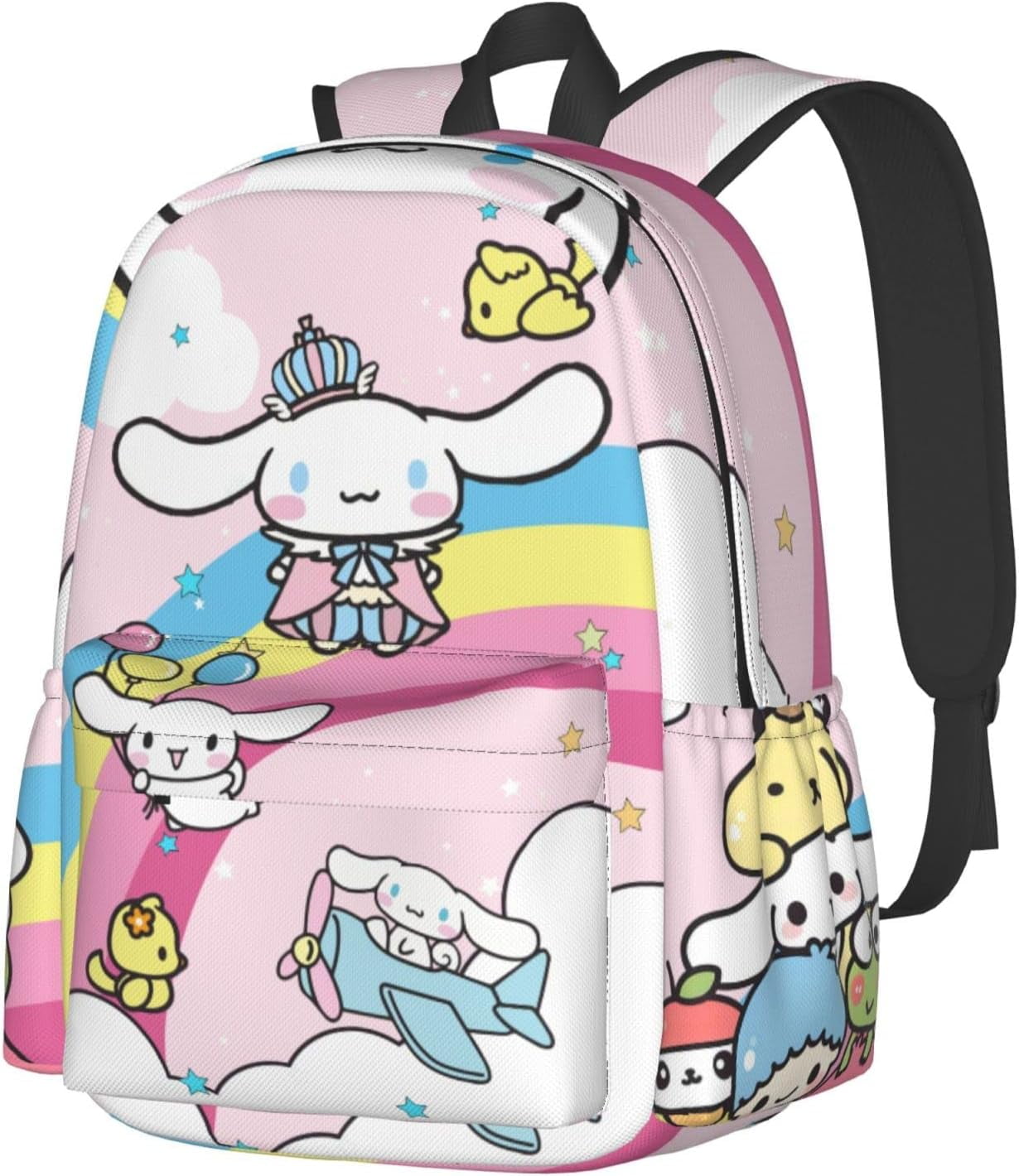 Lvxtsh Cinnamoroll Backpack Cartoon Cute Blue Striped Backpack Travel Backpack Business Anti Theft Durable Backpack College Computer Bag Pink Men s