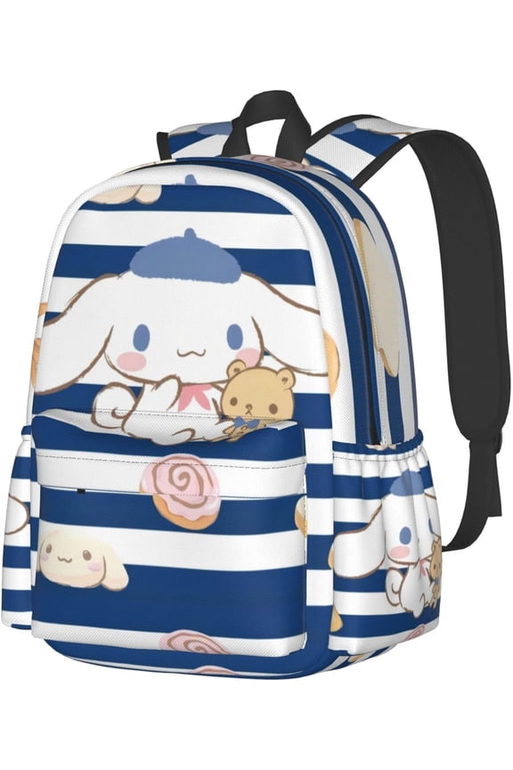 Cinnamoroll Backpack Cartoon Cute Blue Striped Backpack Travel Backpack Business Anti-Theft Durable Backpack College Computer Bag (PINK)