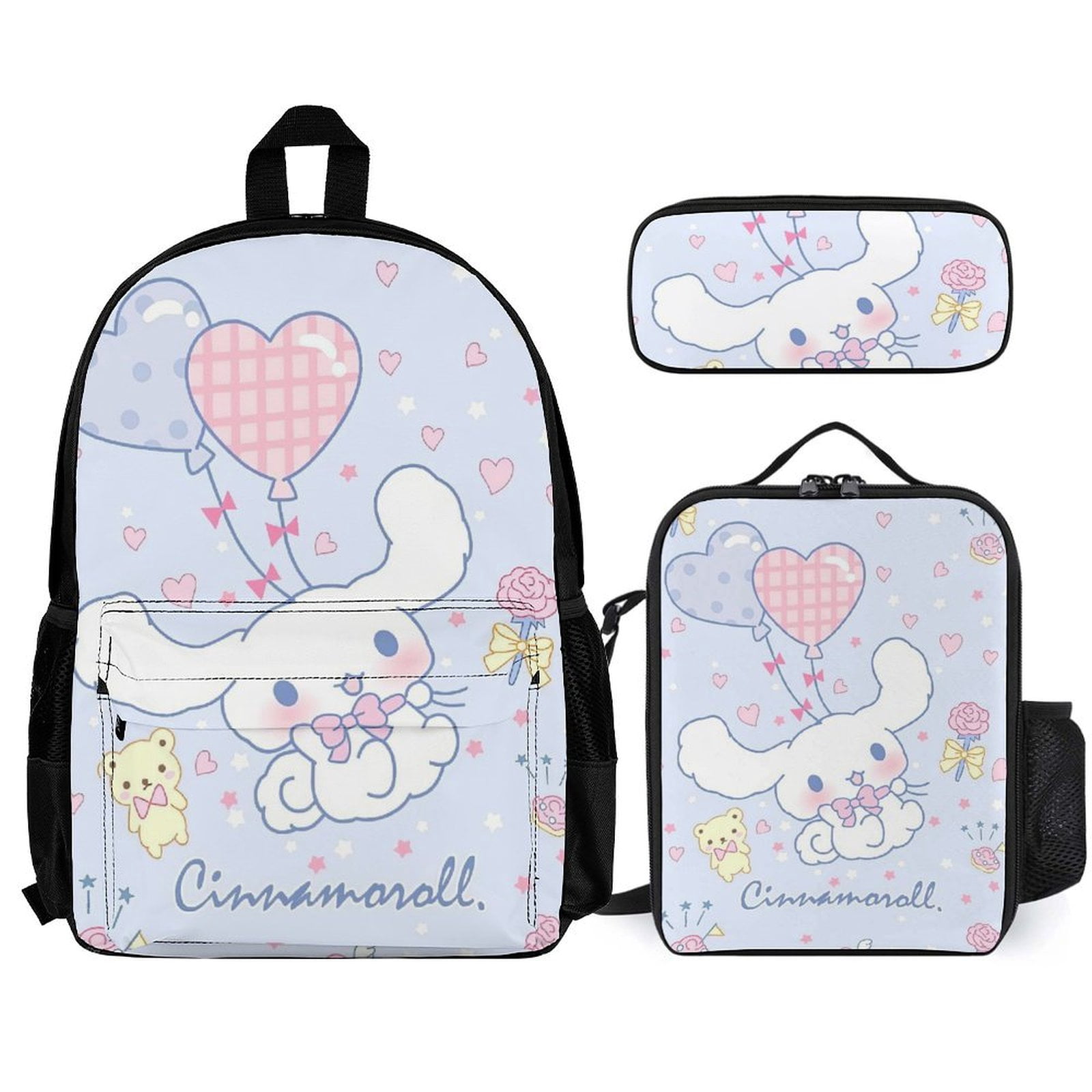 Cinnamoroll Backpack Set, Backpack with Lunch Box and Pencil Case 3pcs Set