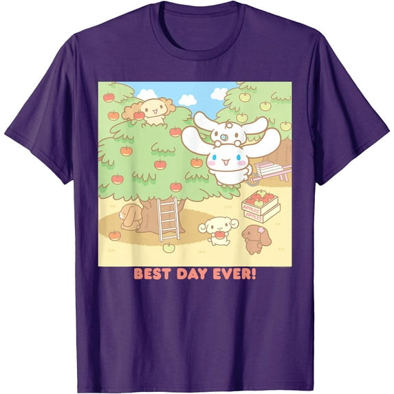 Cinnamoroll Best Day Ever Apple Picking DTG Print Unisex T-Shirt,Purple Color,Size 3T