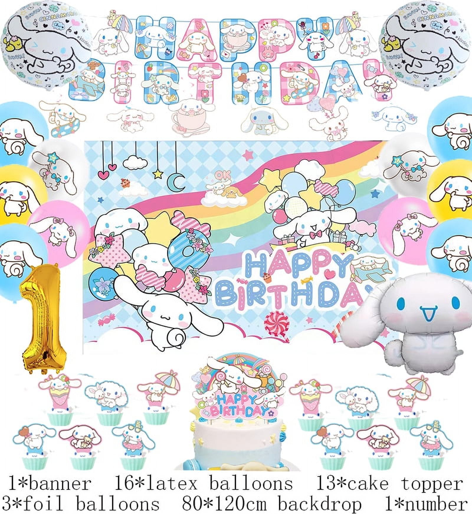 Cinnamoroll Birthday Party Decoration Cinnamoroll foil balloons Latex