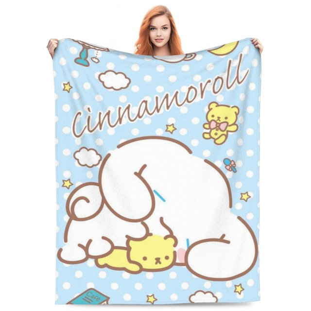 Cinnamoroll Blanket Lightweight Throw Blanket Flannel Fleece Microfiber Plush Bed Blanket Super