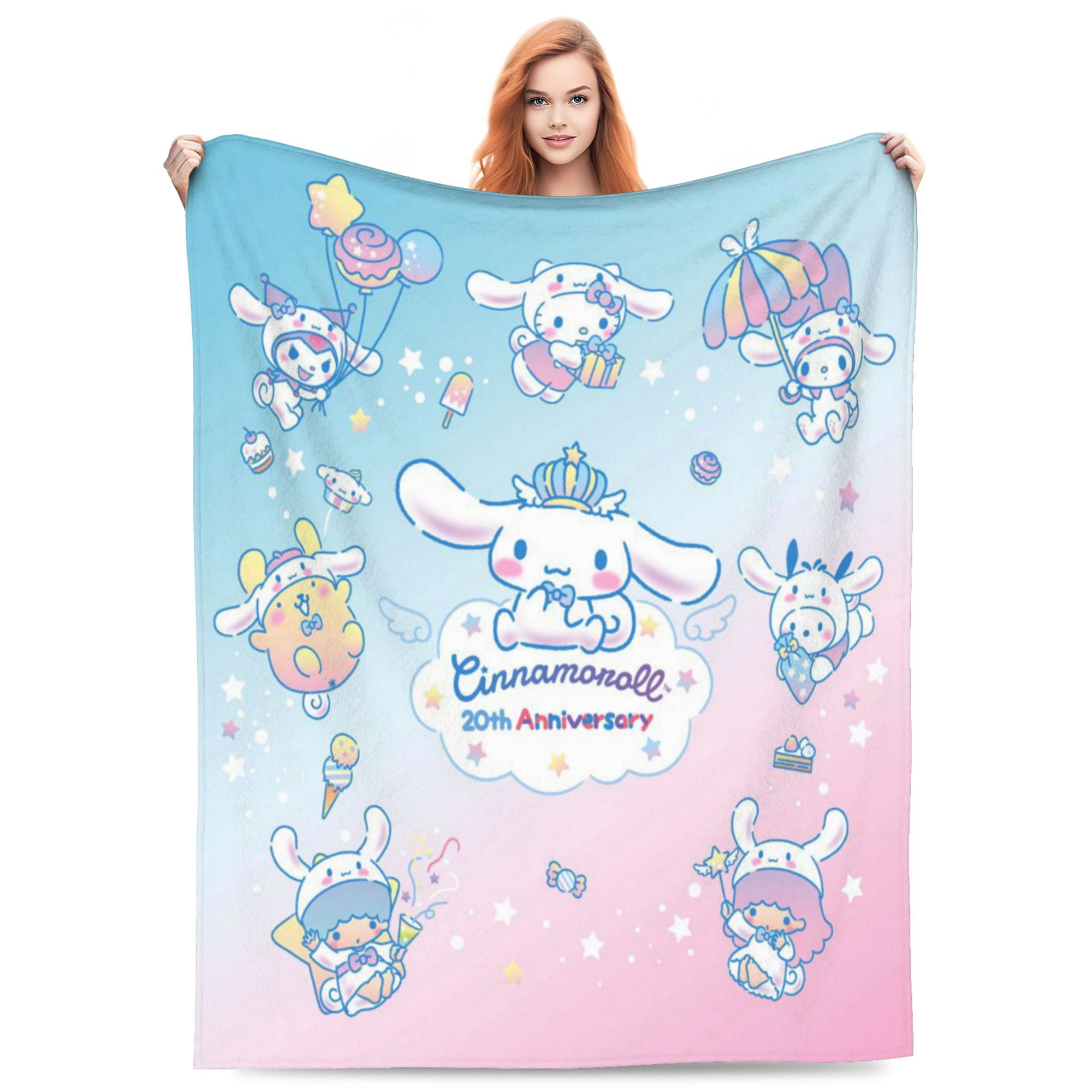 Cinnamoroll Blanket Lightweight Throw Blanket Flannel Fleece Microfiber Plush Bed Blanket Super