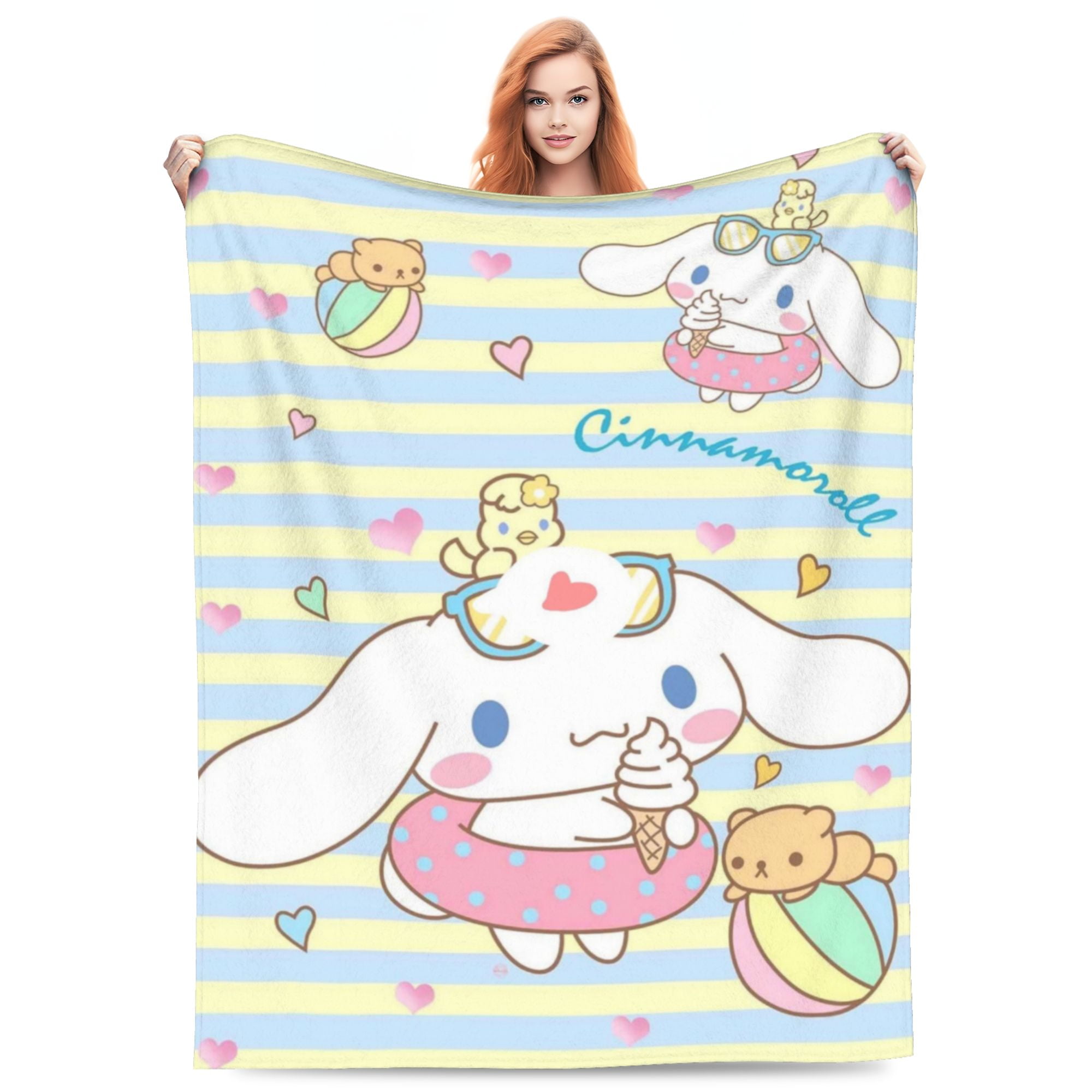 Cinnamoroll Blanket Lightweight Throw Blanket Flannel Fleece Microfiber Plush Bed Blanket Super