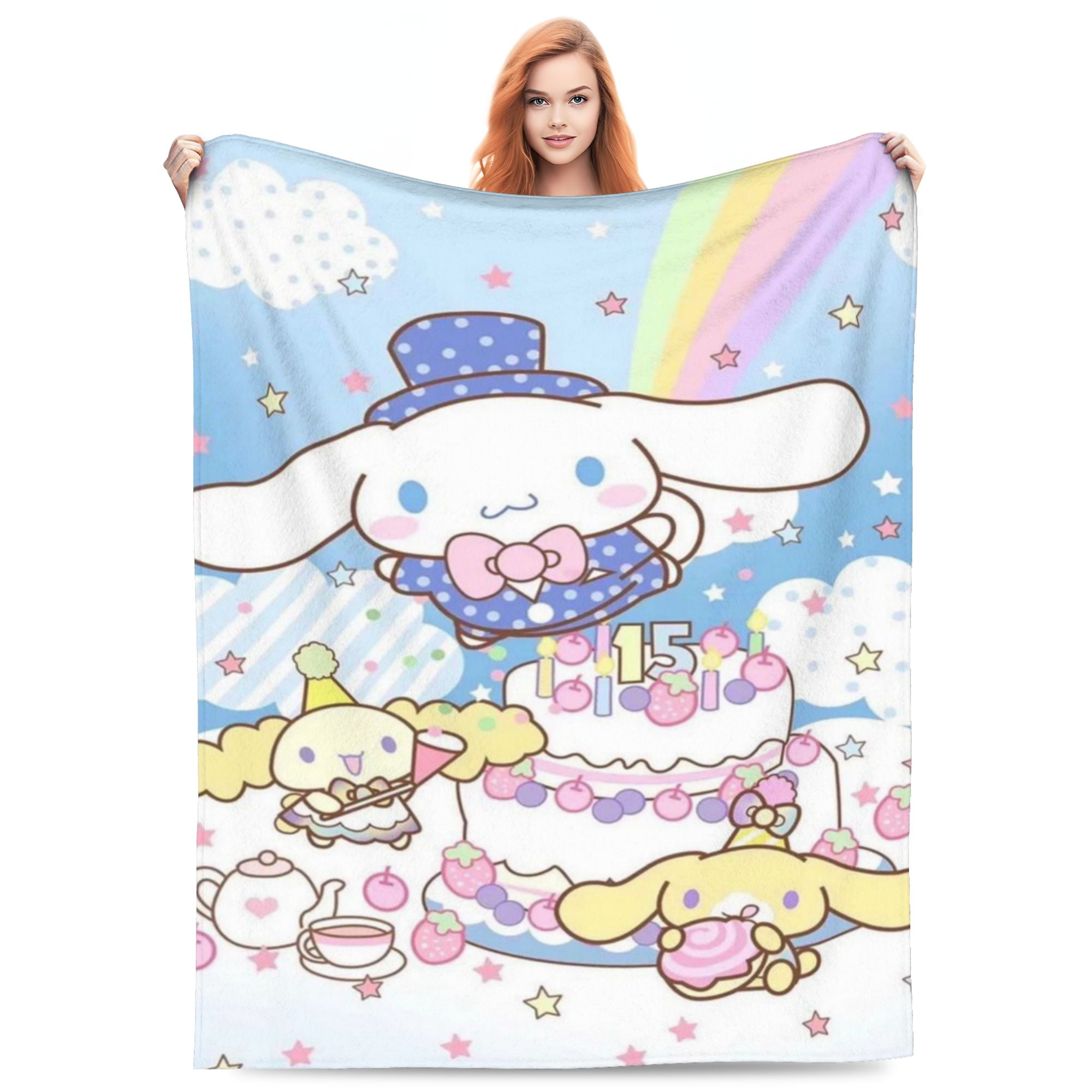 Cinnamoroll Blanket Lightweight Throw Blanket Flannel Fleece Microfiber Plush Bed Blanket Super