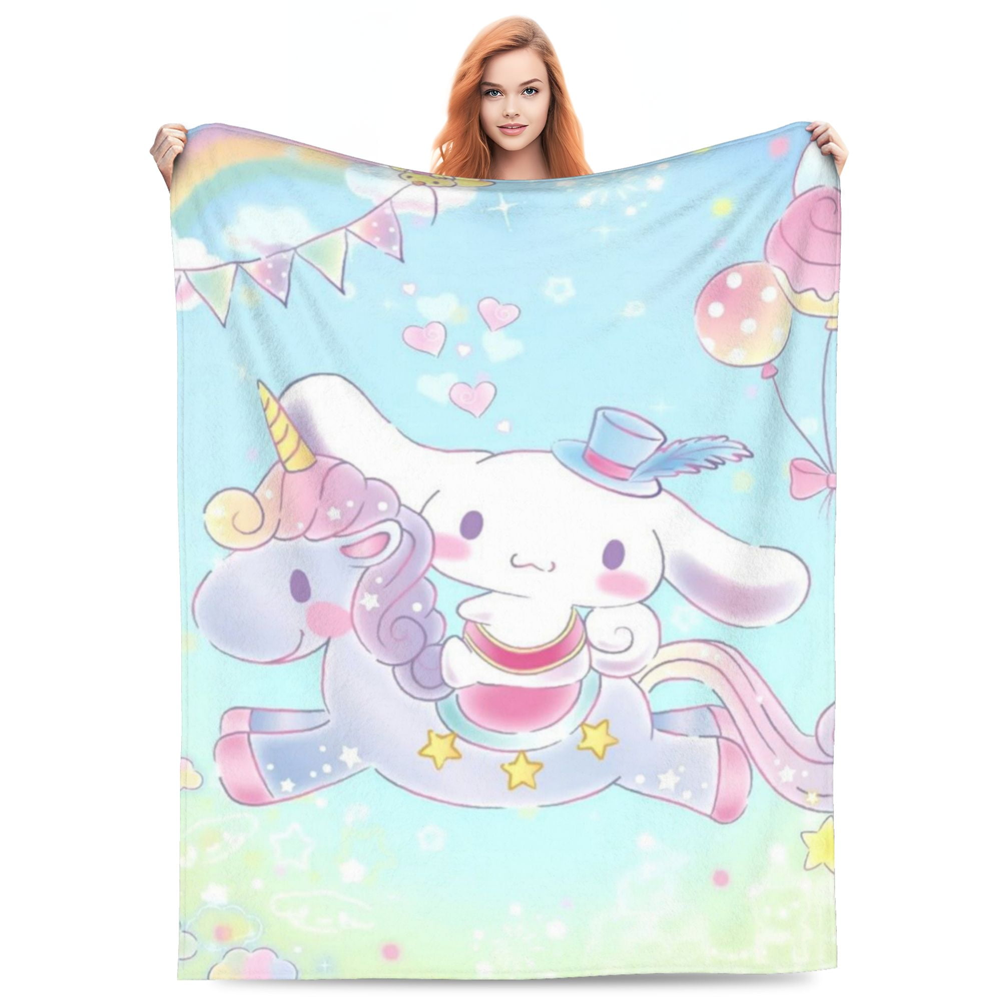 Cinnamoroll Blanket Lightweight Throw Blanket Flannel Fleece Microfiber Plush Bed Blanket Super
