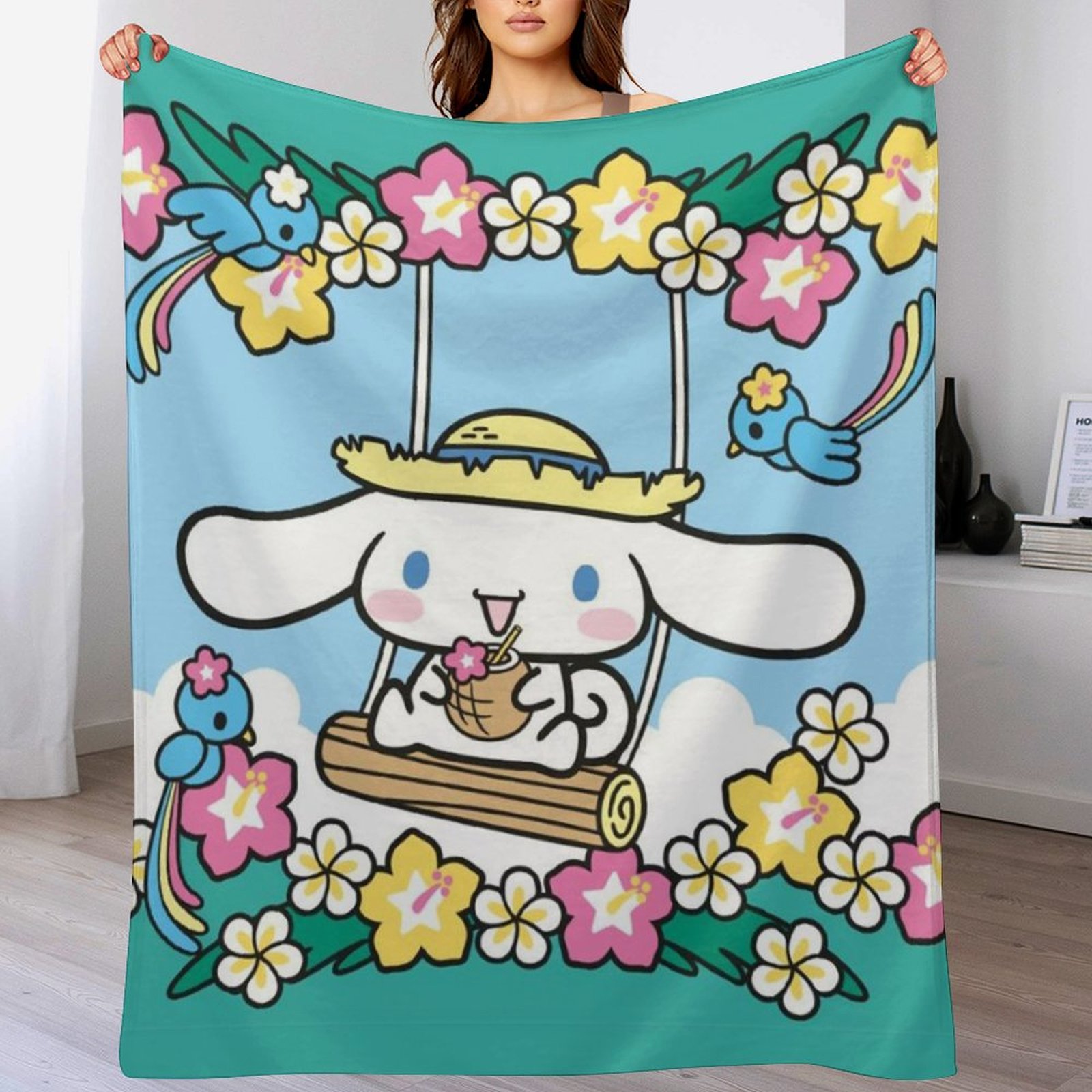 Cinnamoroll Blanket Super Soft Flannel Throws for Bed Sofa Camping