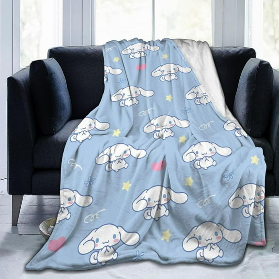 Cinnamoroll Blanket for Kids Adults Kawaii Plush Throw Blankets Room Decor for Bedroom Gifts 50"x40"