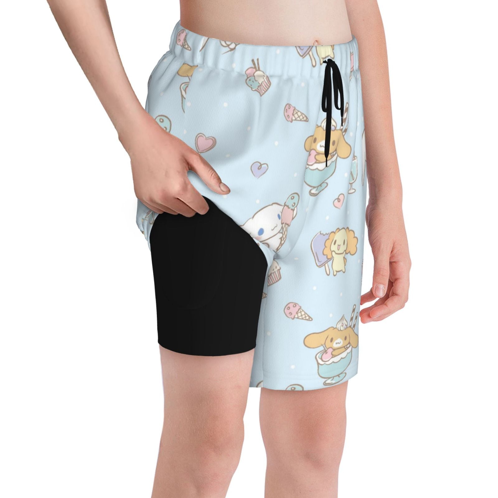 Cinnamoroll Boys Swim Trunks Compression Liner Bathing Suit Swimsuit Board Shorts Fit Kids Youth