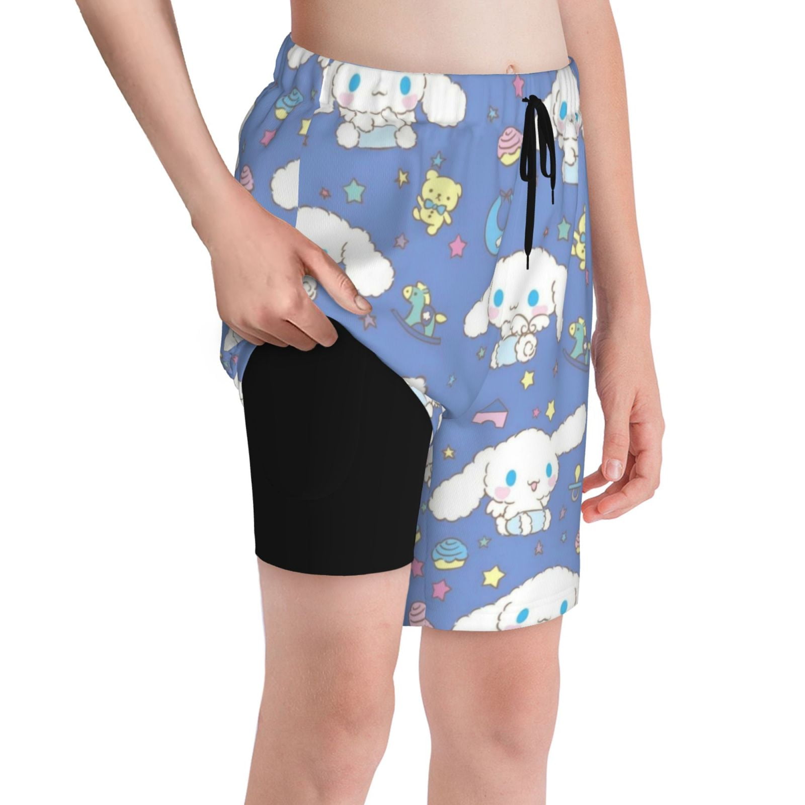 Cinnamoroll Boys Swim Trunks Compression Liner Bathing Suit Swimsuit Board Shorts Fit Kids Youth