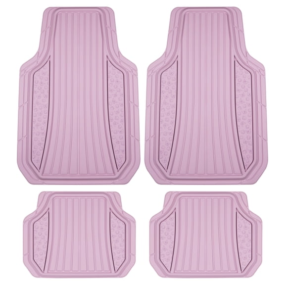 Kuromi Car Mats 4pc Floor Mats for Cars Trucks SUVs Lavender Purple Car Floor Mats for Women Men Accessories Rubber Heavy Duty Cute Non-Slip Always Front Rear Hello Kitty Pink Car Accessories