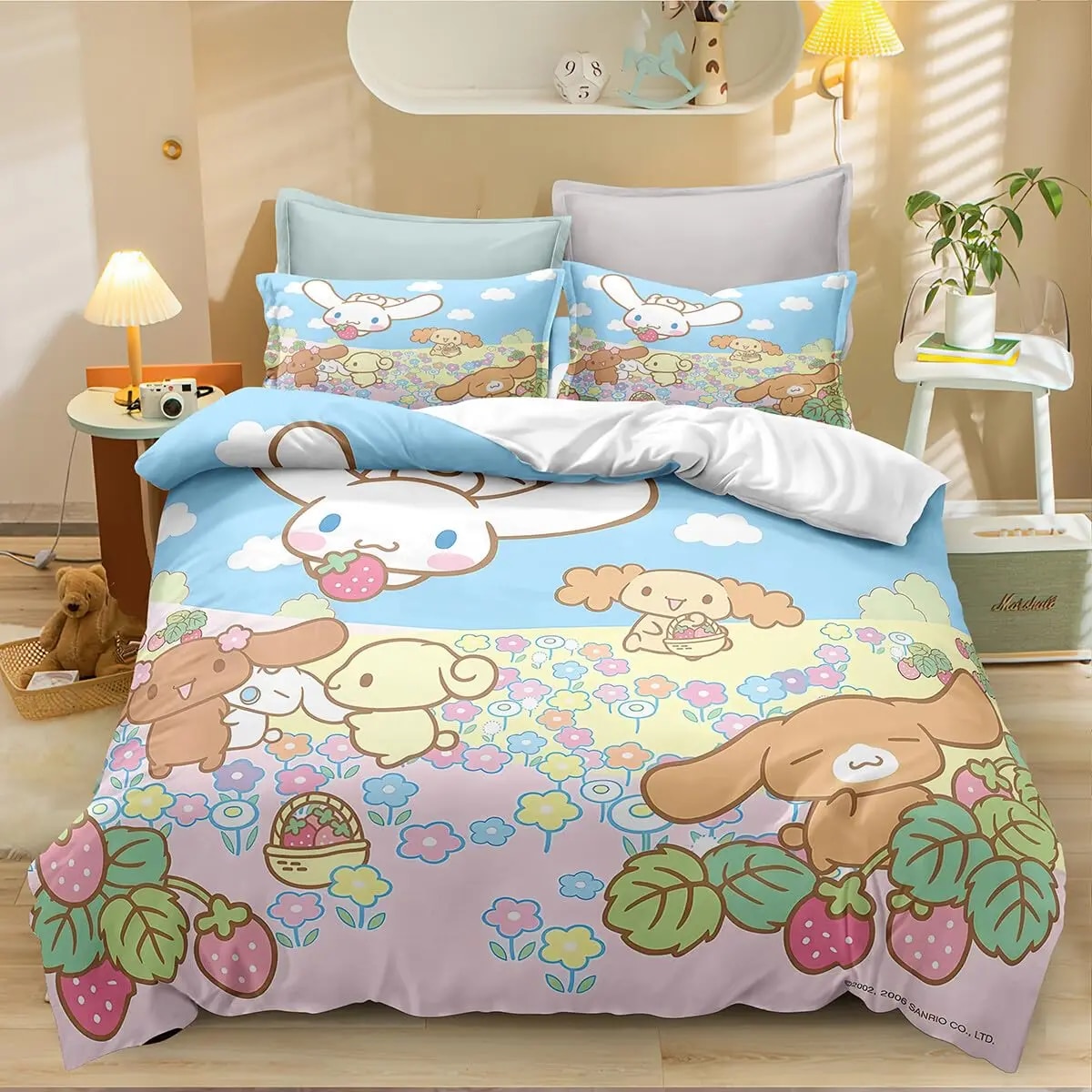 Cinnamoroll Cartoon Anime Cute Duvet Cover Bedding Set Full Size Queen ...