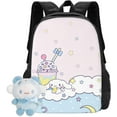 thumbnail image 1 of Cinnamoroll Cartoon Cinnamoroll Backpacks Anime Backpack 3d Printed College Bag Backpack Pink Star Clouds Cosplay Daypack With Keychain, 1 of 5