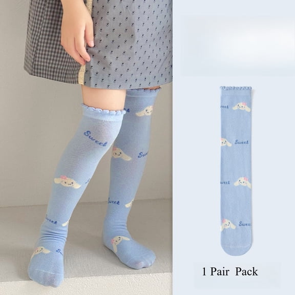 Cinnamoroll Cartoon Cotton Socks Long Knee-high Socks for Girls Breathable high-quality Soft and skin-friendly Sweet Cute  Knee-length Cartoon Cotton Socks for Autumn and Spring