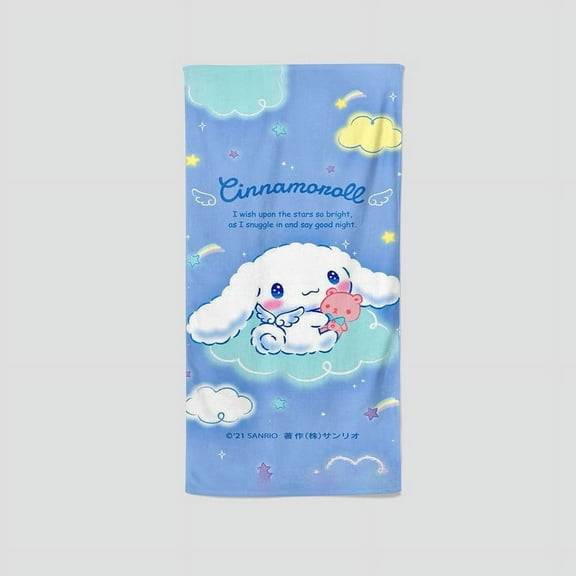 Cinnamoroll Cinnamon has designed a one-of-a-kind towel, making it an excellent gift for fans. Great for fitness, yoga, boxing, and sunbathing, it measures 13.8"x28.7"35cm75cm.