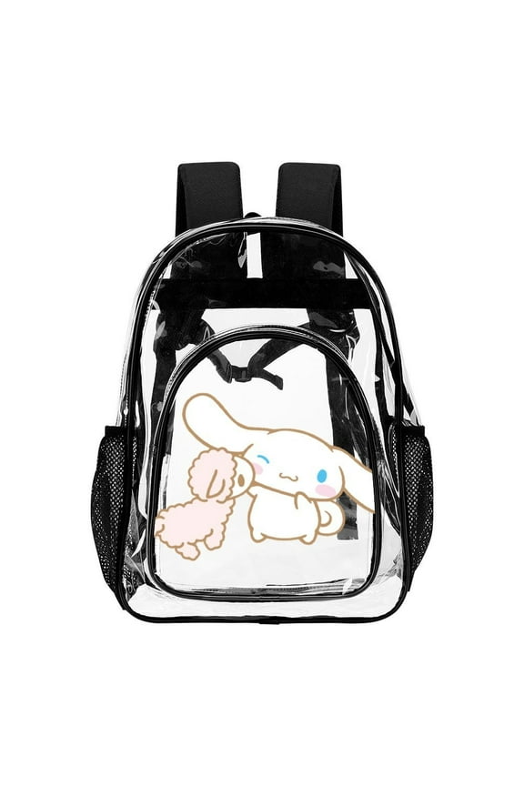 Cinnamoroll Clear Backpack Heavy Duty See Through Bookbag Transparent Bag for Colleges School Work Sport Travel