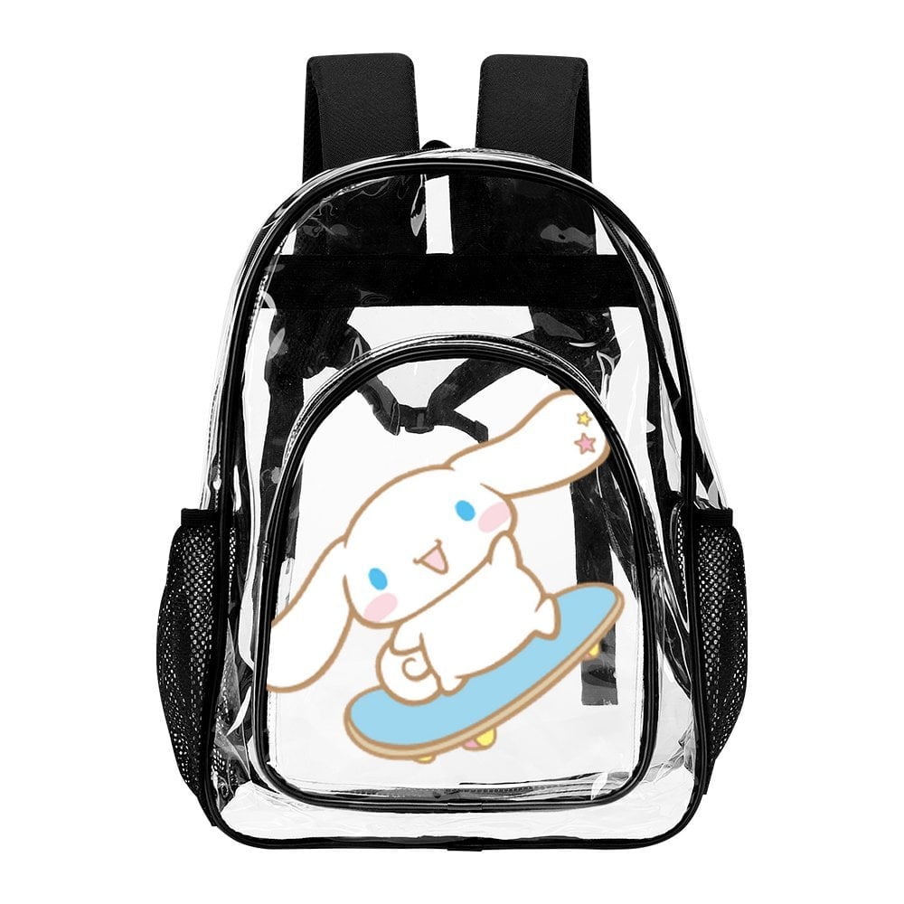 Cinnamoroll Clear Backpack Heavy Duty See Through Bookbag Transparent Bag for Colleges School Work Sport Travel