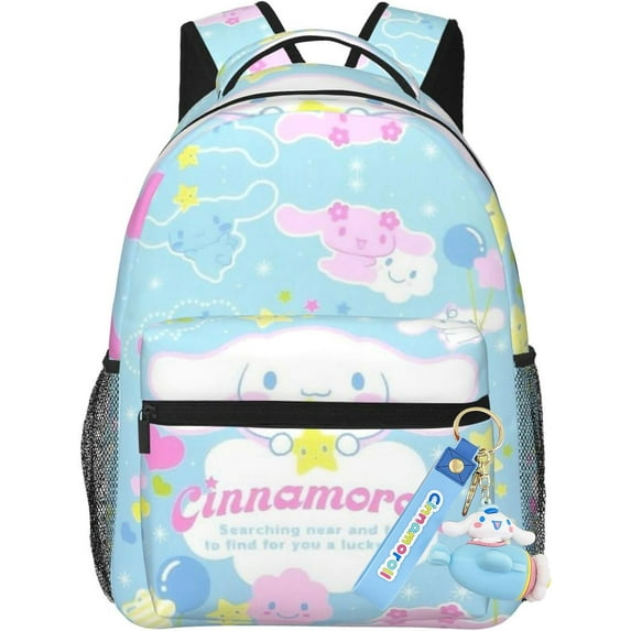 Cinnamoroll Cute Backpack Lightweight Large Capacity Laptop Backpack Canvas Backpack For Hiking Work Kawaii Fans Gift With Keychain