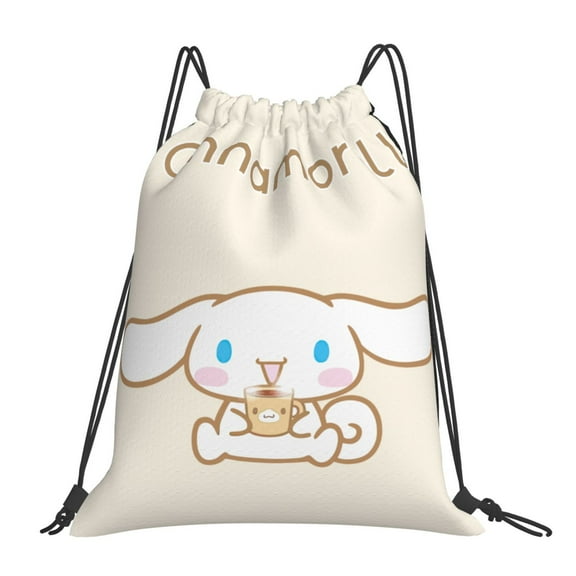Cinnamoroll Cute Drawstring Bag Cinch Backpack Gym Bag Foldable for School Fitness Yoga Travel for Adult Men Women 16x14 inches