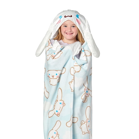 Cinnamoroll Clouds Hooded Throw 40x50 inches - Wearable Entertainment Blanket for Kids