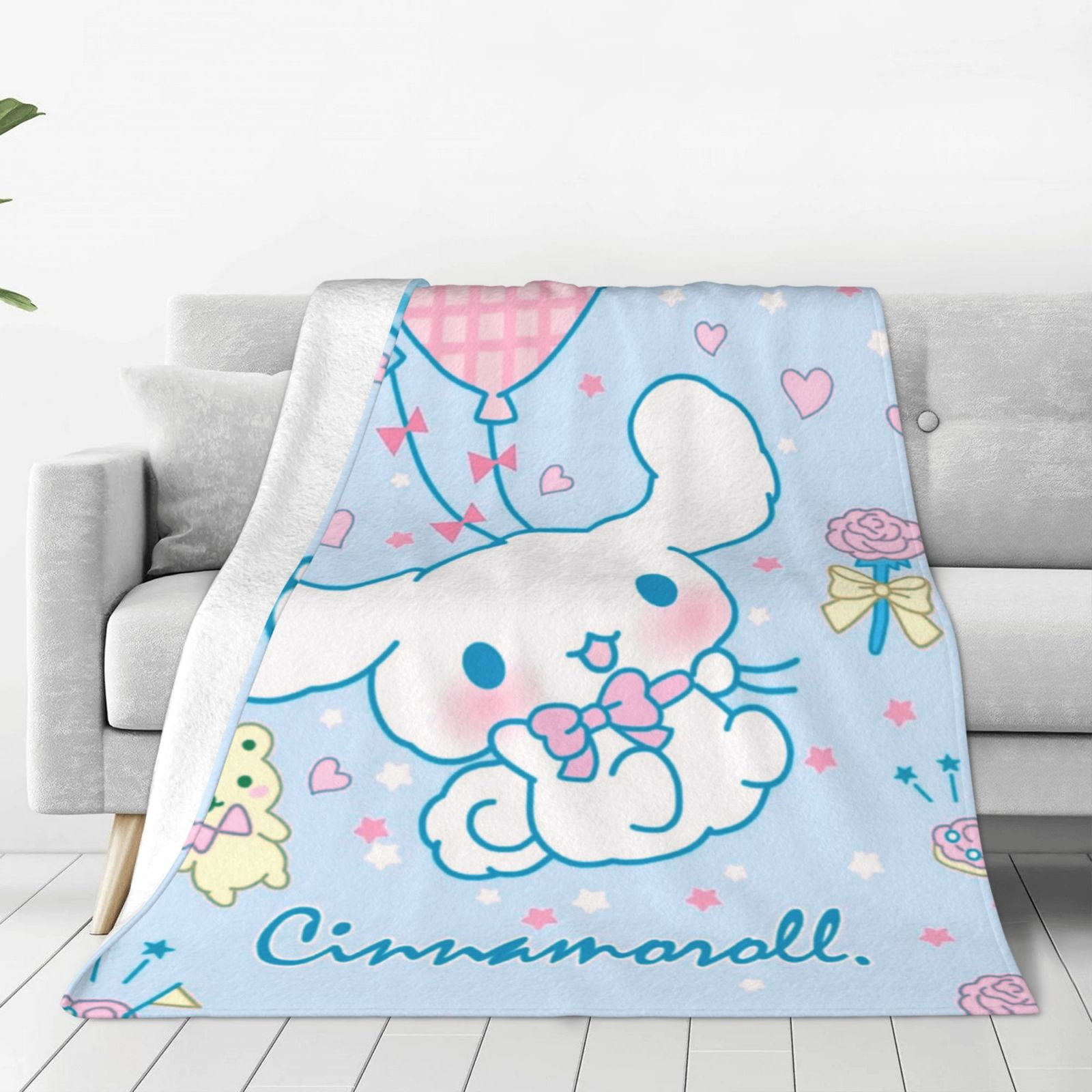 Cinnamoroll Fleece Blanket Super Soft Cozy Throw Blanket 40"X30", Lightweight Fuzzy Comfy