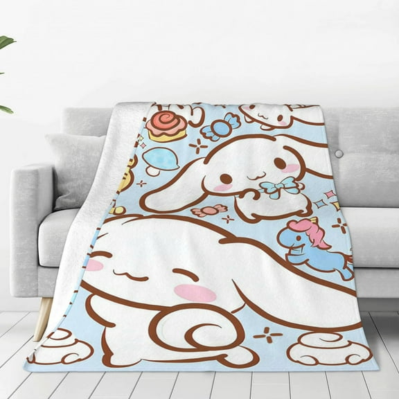 Cinnamoroll Fleece Blanket Super Soft Cozy Throw Blanket 40"X30", Lightweight Fuzzy Comfy Flannel Blanket Warm Plush Throw Blankets For Couch, Sofa, Bed
