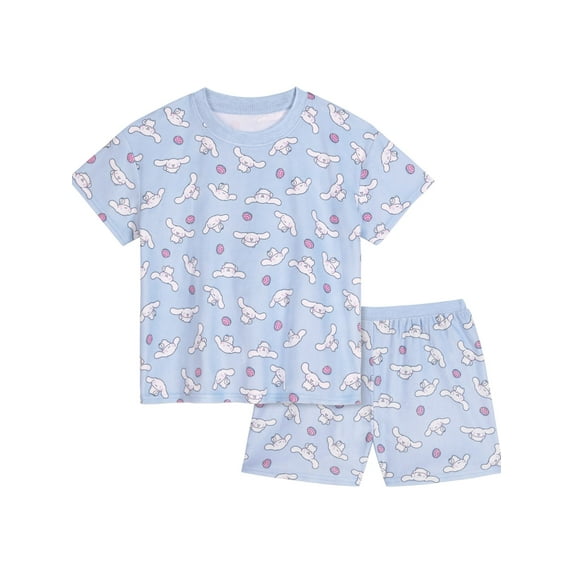 Cinnamoroll Girls Short Sleeve Sleep Top and Shorts Pajama Set, 2-Piece, Sizes 4-12