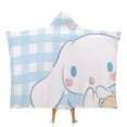 thumbnail image 1 of Cinnamoroll Hooded Blanket Poncho, Wearable Hooded Blanket Cozy Soft Warm Plush Fleece Blanket for Adult Women Men, 1 of 7