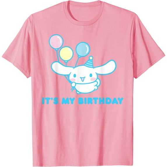 Cinnamoroll It's My Birthday Party DTG Print Unisex T-Shirt,Light Pink Color,Size YXL